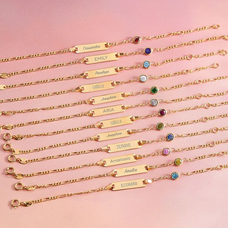Identification bracelet with birthstone
