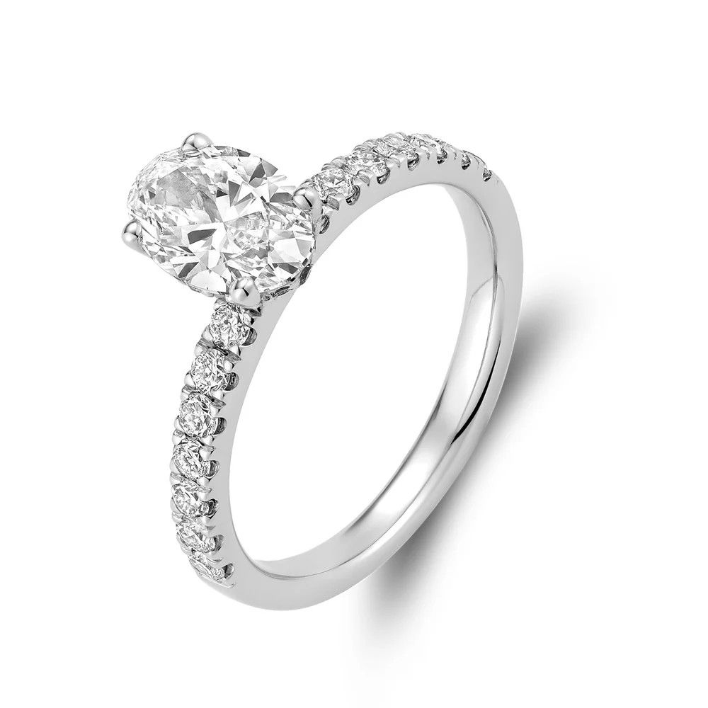 Bague de fiançailles, Couleur: Blanc, Taille: 1.00ct