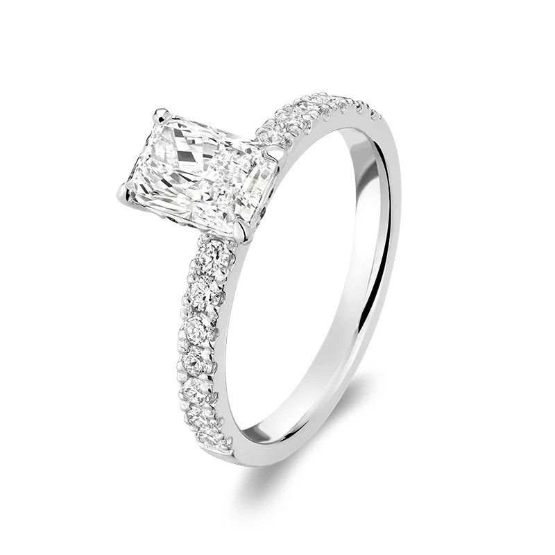 Bague Fiançailles diamants synthétiques