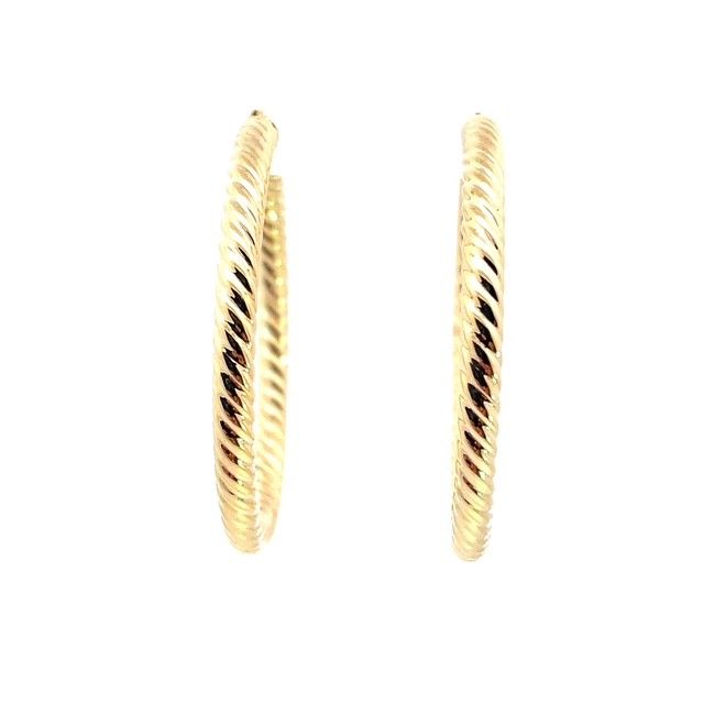 Boucle d'oreille anneaux tube twist 10k Or jaune