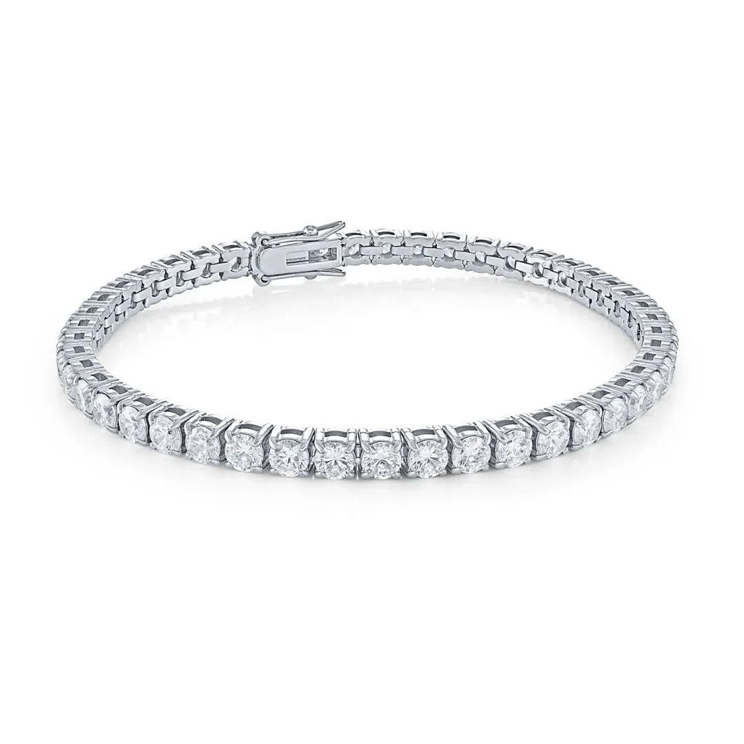 Veloria Tennis bracelet, Colour: Acier CZ Blanc, Size: 7.25pouce