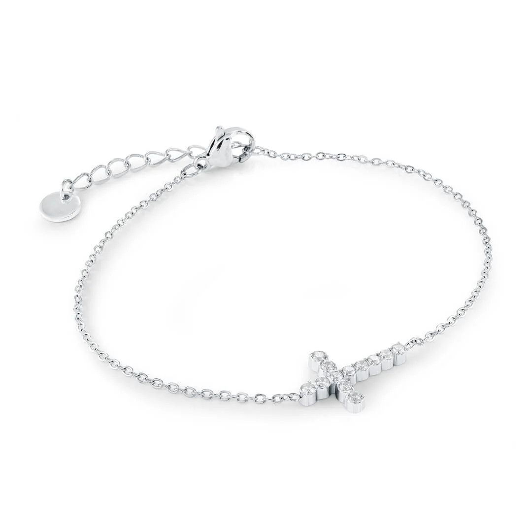 ​Veloria Cross Bracelet, Colour: Steel