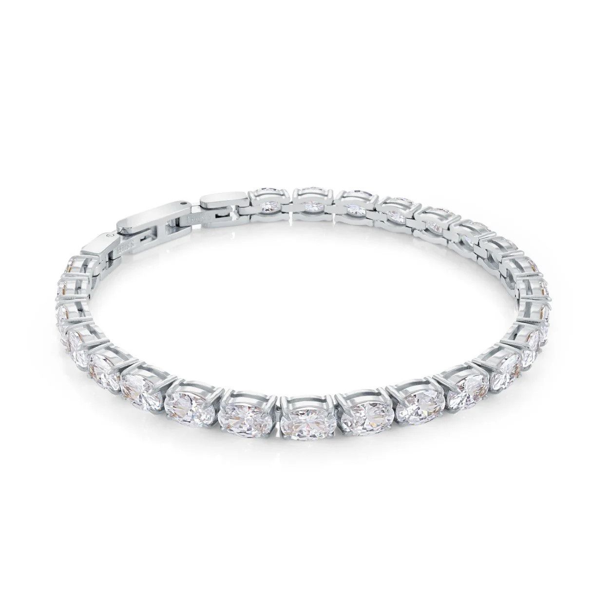 Veloria Bracelet tennis Ovale, Couleur: Acier