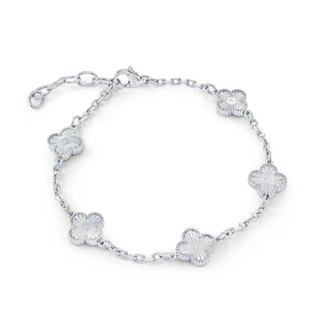 Veloria Bracelet with Lucky Clover, Colour: Acier