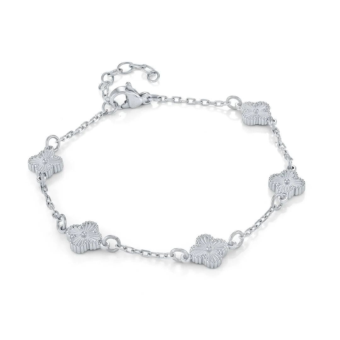 Veloria Bracelet trèfle porte-bonheur, Colour: Acier