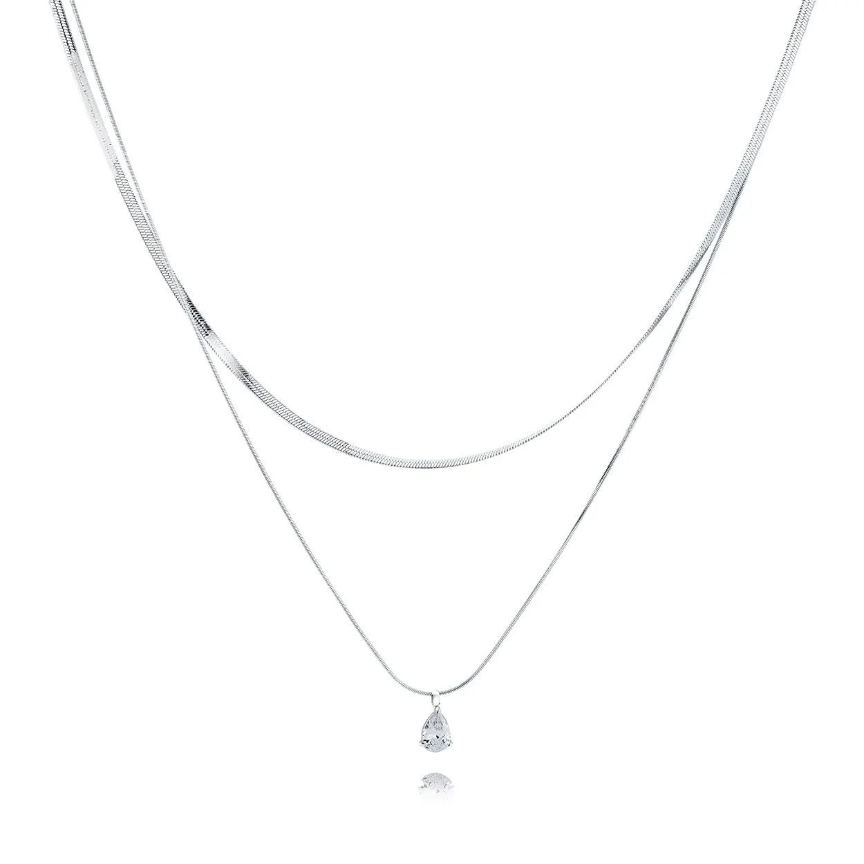 Veloria Chevron and Snake Chain, Colour: Steel