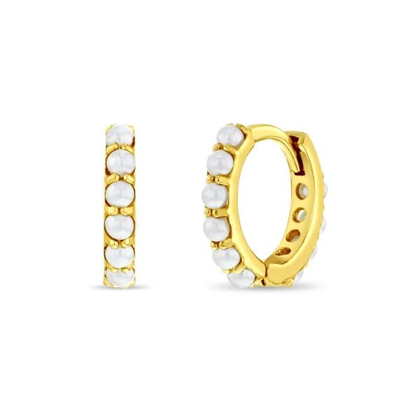 In Season Girls' Pearl Huggie Earrings