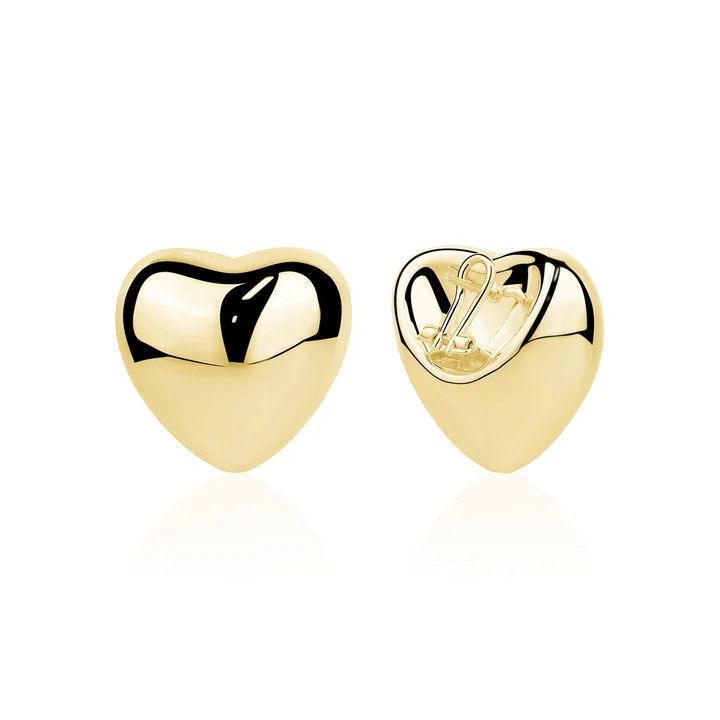 Miss Mimi polished domed heart-shaped stud earrings