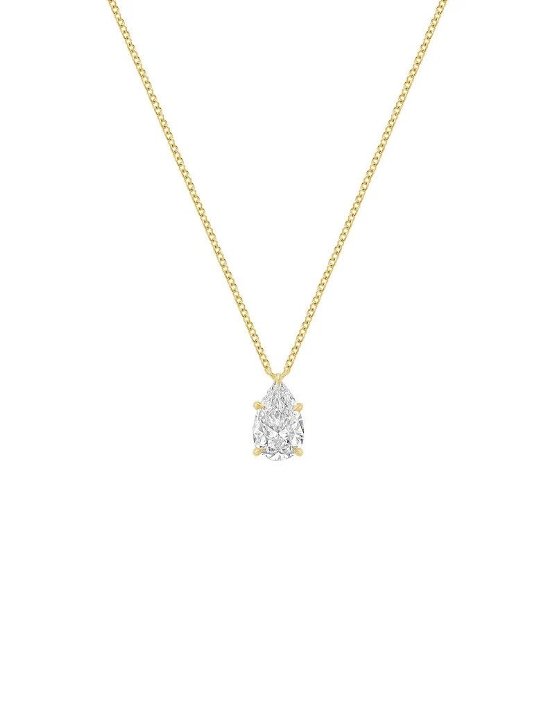 Collier pendantif classic diamant laboratoire Taille poire