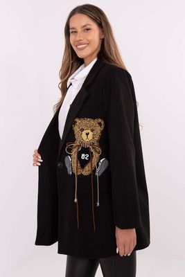 Marynarka z misiem - czarna