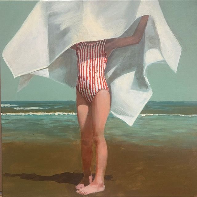 Towel Tango at the beach