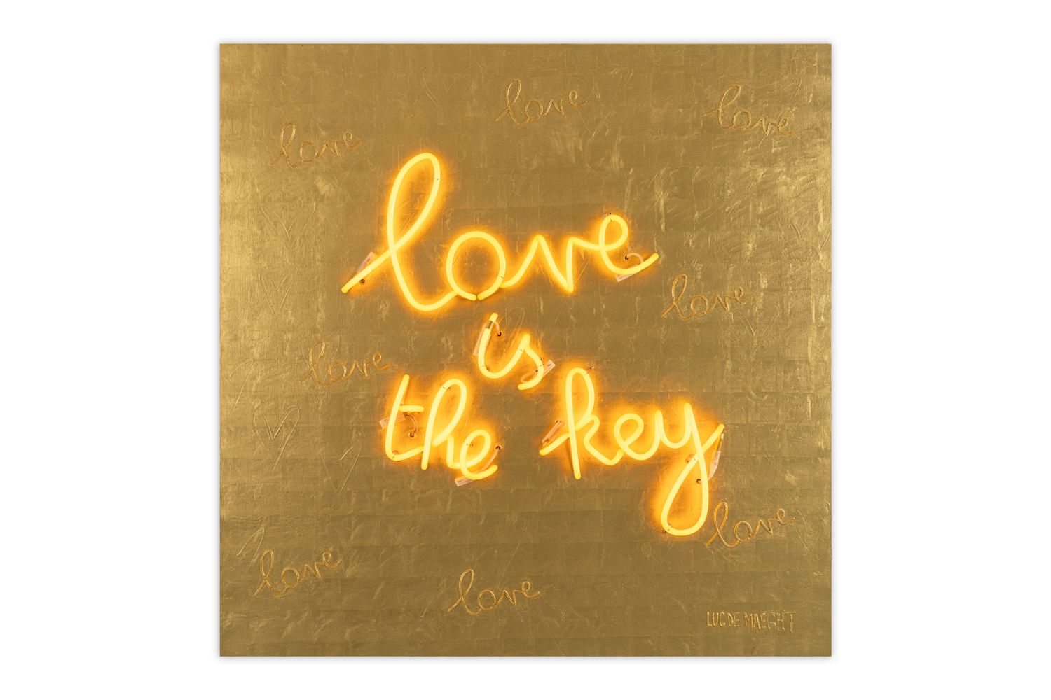 Love is the Key Gold Neon