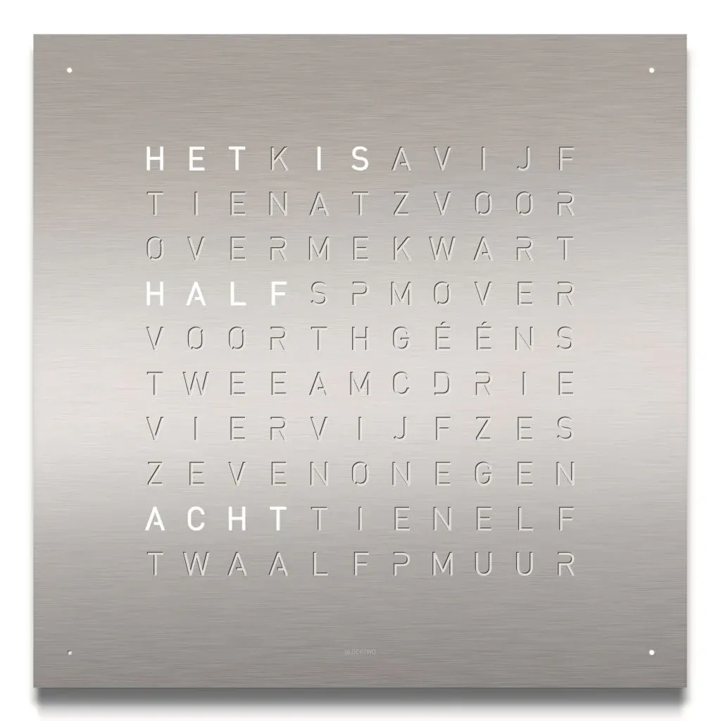 QLOCKTWO EARTH 90 - STAINLESS STEEL