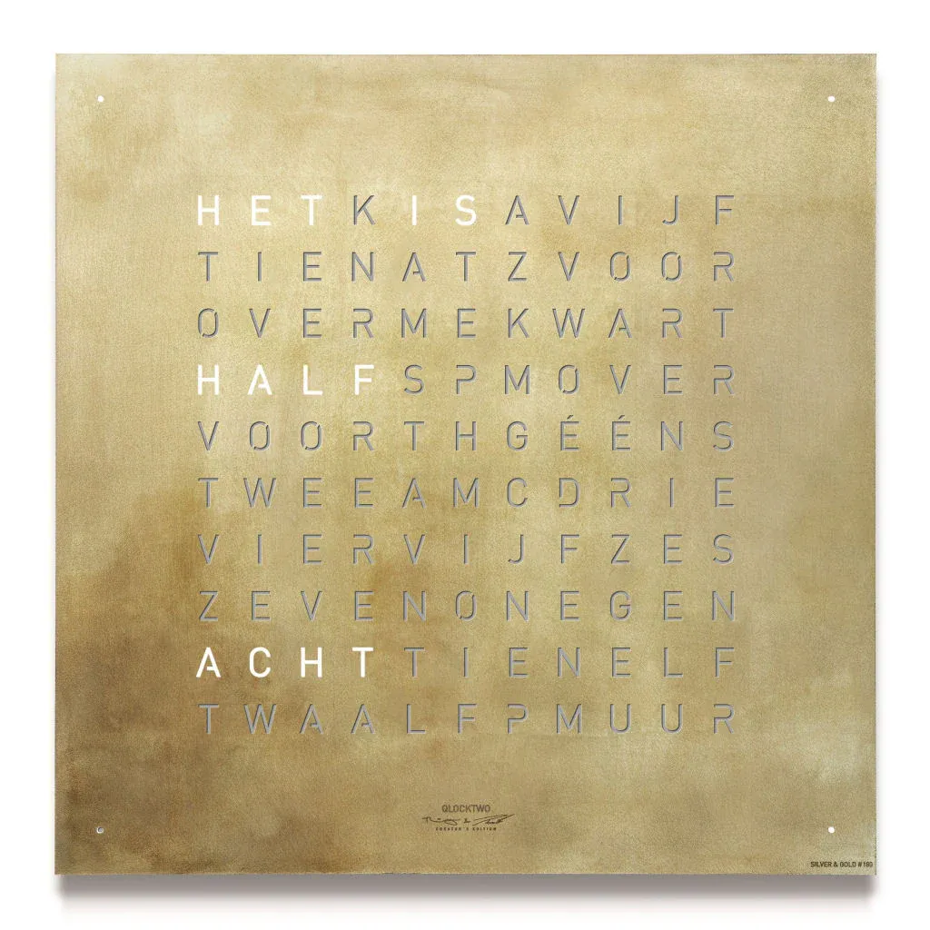 QLOCKTWO EARTH 180 - SILVER &amp; GOLD