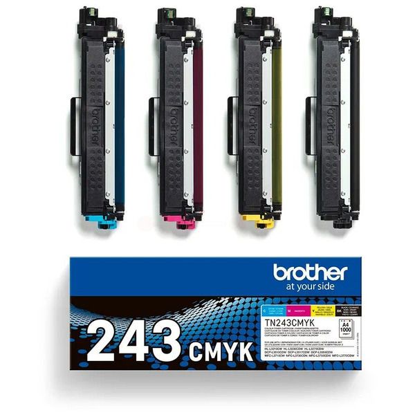 Original Brother TN-243 CMYK / TN243 Multipack TN-243 Set Toner Set schwarz, cyan, magenta, gelb (4 Stück)