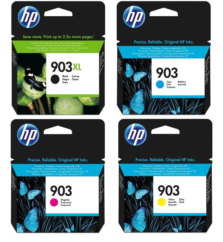 Original HP 903XL / 903 Tinte Multipack schwarz, cyan, magenta, gelb (4 Stück)