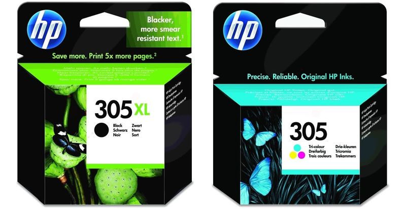 Original HP 305XL & 305 / 3YM62AE / 3YM60AE Tinte Multipack schwarz, color (2 Stück)