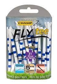 Champ Fly Tee 3 1/4&quot; Plastic - 25 pack
