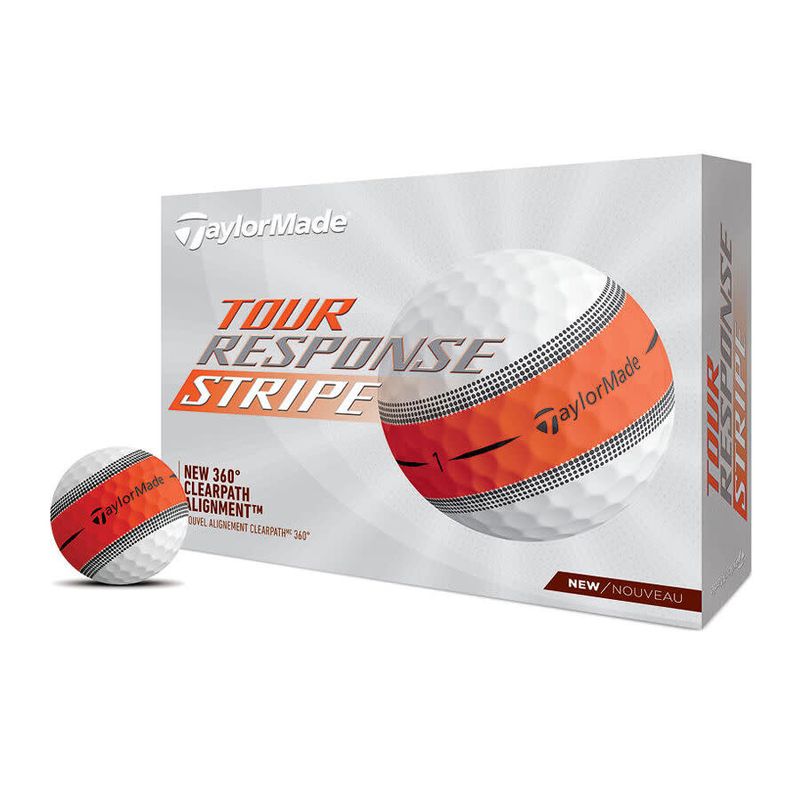 TaylorMade Tour Response Orange Stripe Golf Ball 1 Dozen