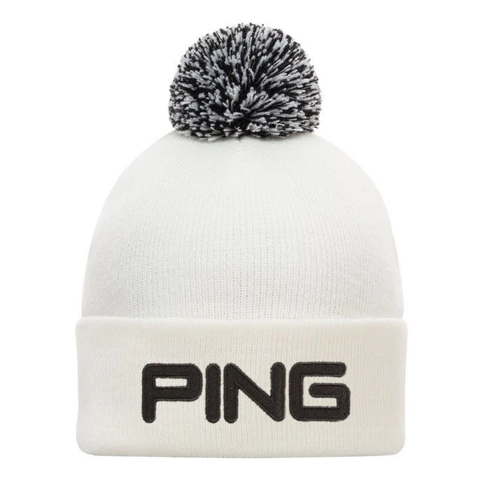 Classic Ping Bobble Beanie White 1