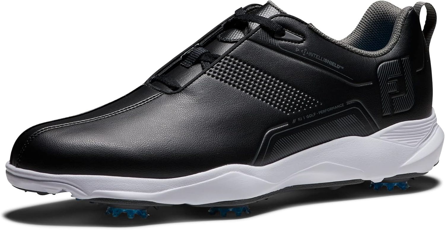 FOOTJOY Mens eComfort Black/White/Blue Mens 9.5 Wide