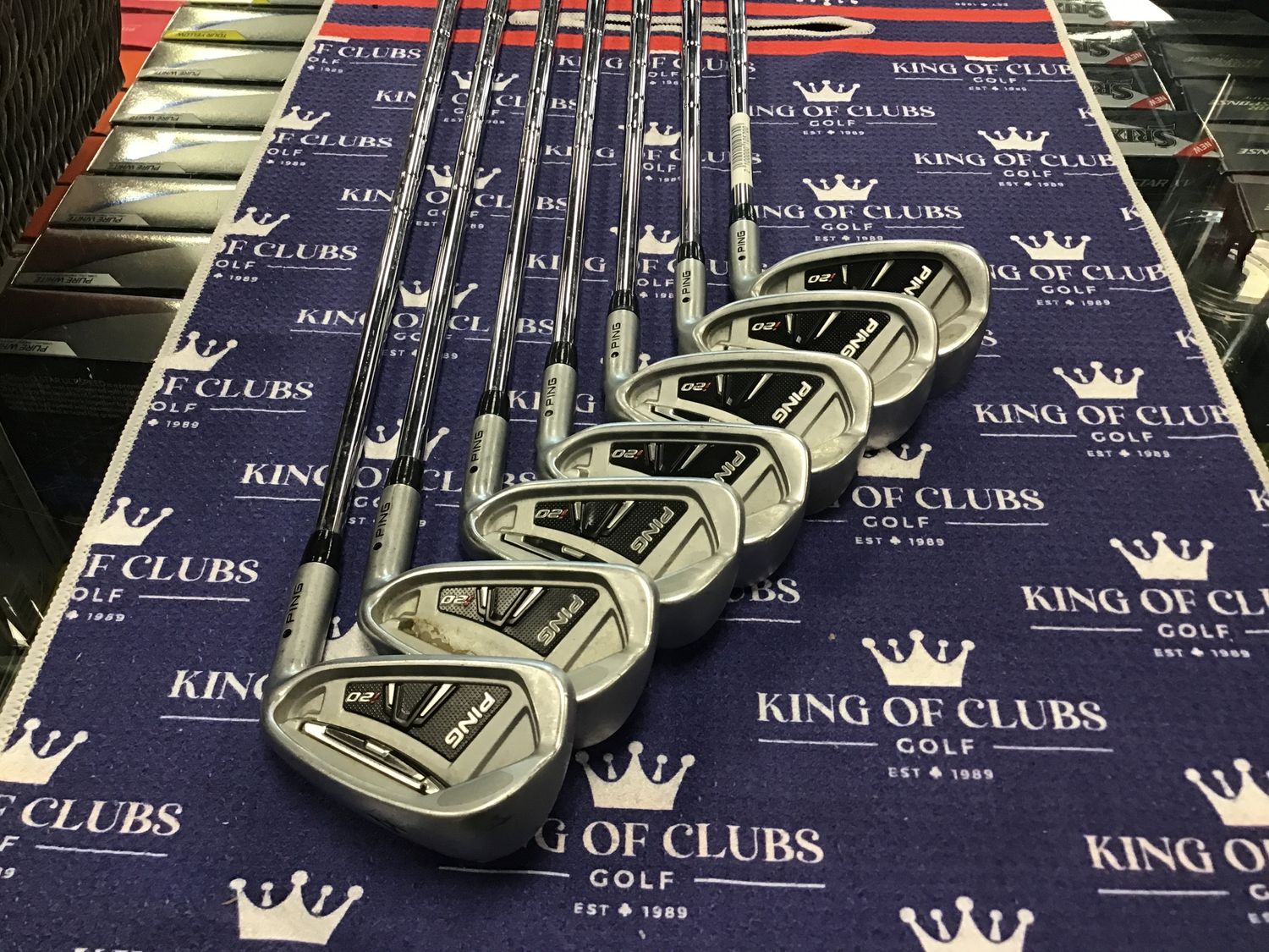 Used Ping i20 irons 4-PW+AW RH Stiff