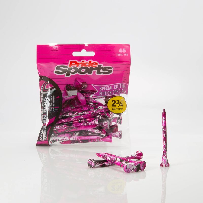 Splatter Tee Pink/Black 2 3/4&quot; Wood 45pc