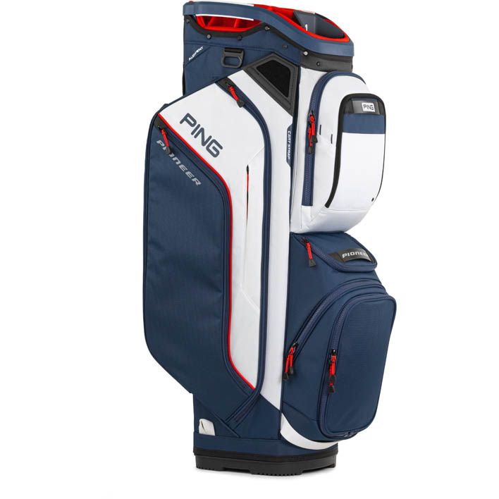 Ping Pioneer Cart Bag Navy/White/Red