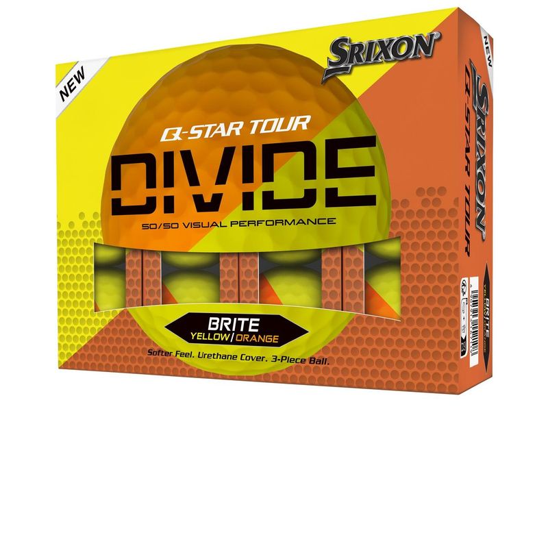 Srixon Q-Star Tour Divide Orange/yellow Dozen Srixon Q-Star Tour Divide Orange/yellow Dozen