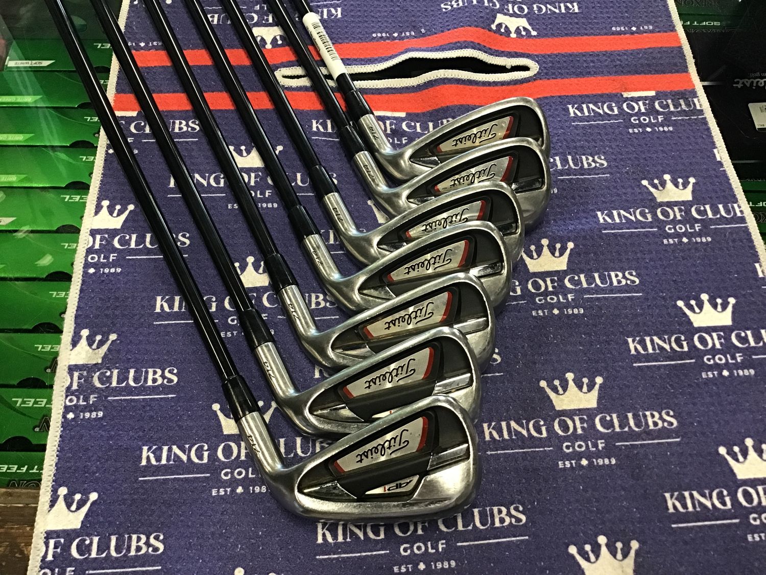 Used Titleist AP1 714 Irons 5-PW + GW Graphite Shafts Kurokage Reg Flex