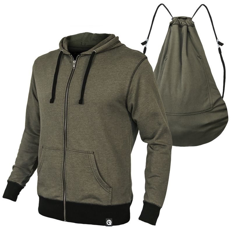 Sudadero Zipper Verde Táctico