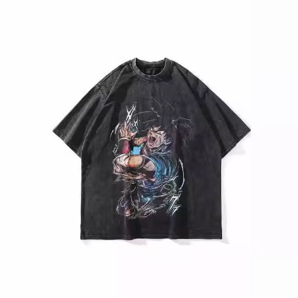 TKPA High Street 3D Printing Old Graffiti Short Sleeve T-Shirt For Men And Women American Retro Street Hip Hop National Fashion Brand