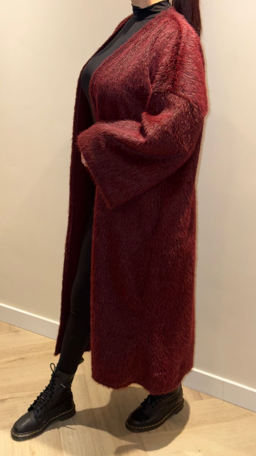 Long bordeaux vest