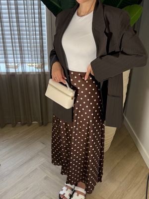 Bruine stippen skirt