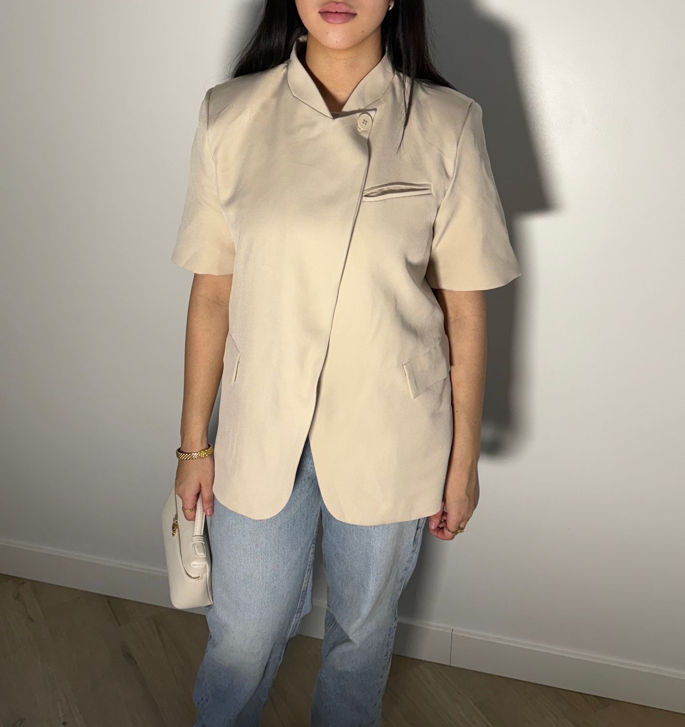 Korte mouw blazer  Beige