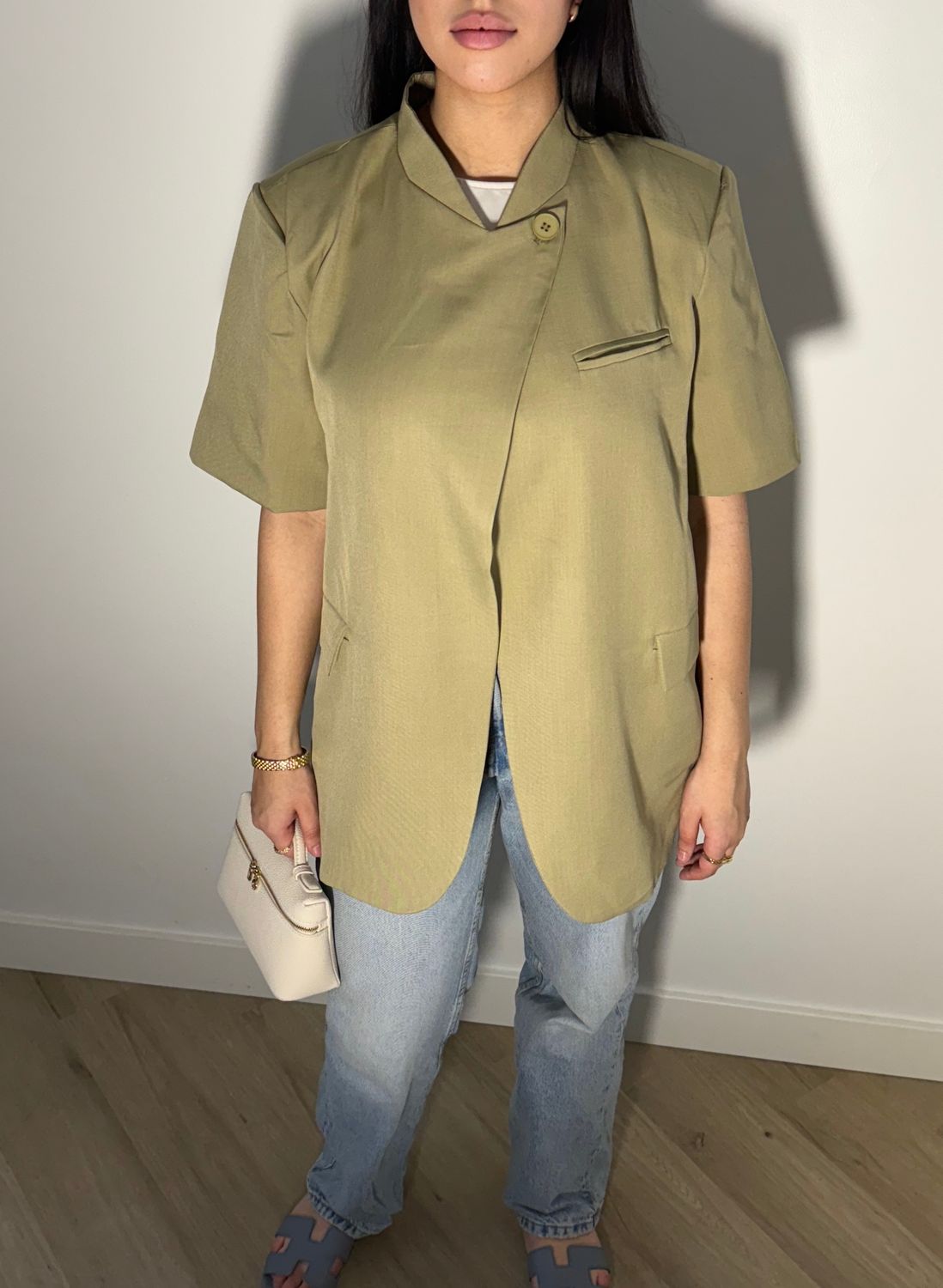 Korte mouw blazer  Olive green
