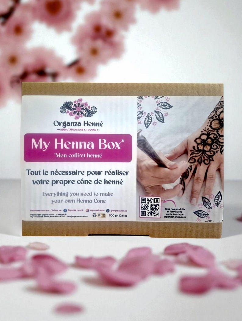 Kit Henné &quot;My Henna Box&quot; Organza Henné - Pour apprendre à préparer ta pâte de henné et à rouler ton cône comme un(e) pro !