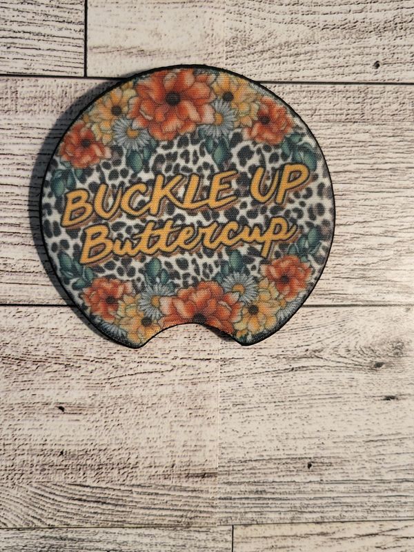 Car Coasters- Individual-Buckle Up Buttercup