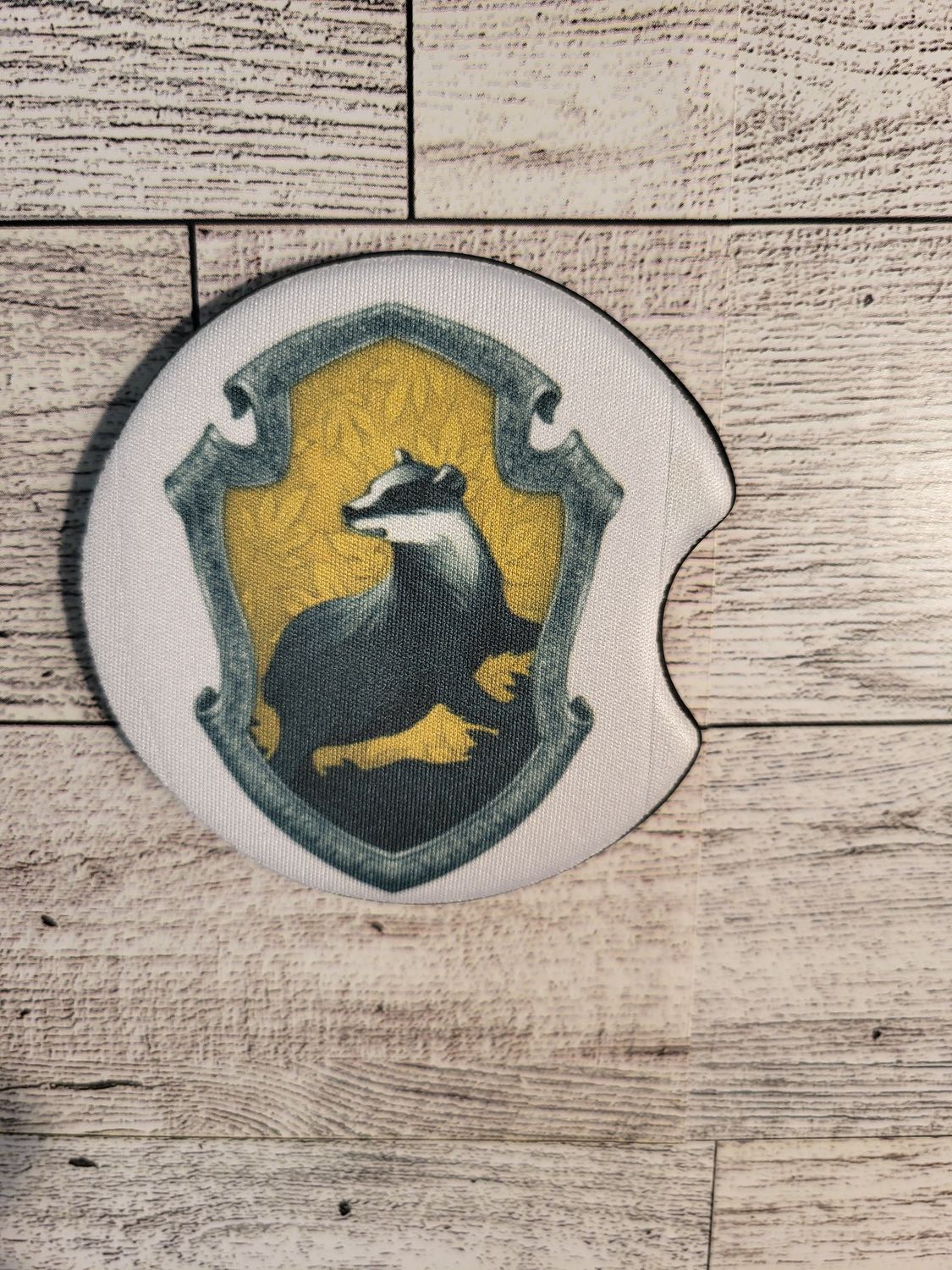 Car Coasters- Individual-Hufflepuff Crest