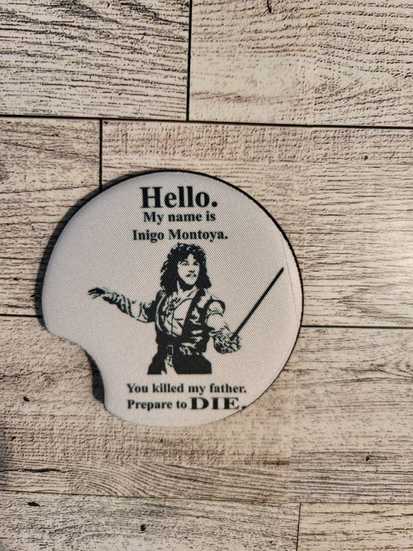 Car Coasters- Individual-Inigo montoyo (hello my name is)
