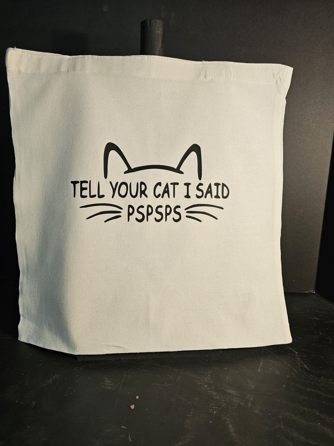 Canvas Tote Bag-Tell your cat