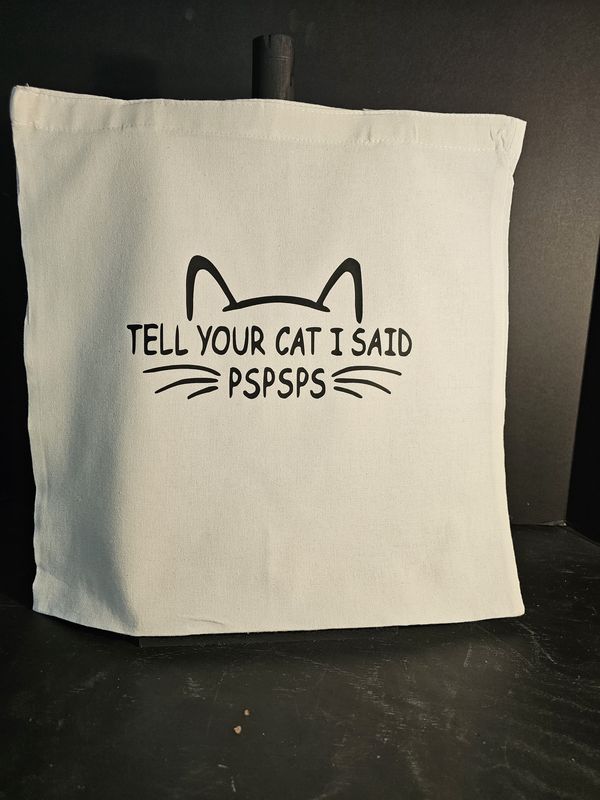 Canvas Tote Bag-Tell your cat