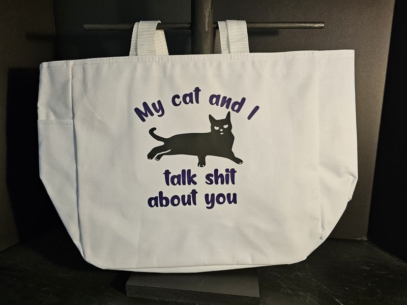 Cat and I talk Shit Tote Bag (Large)