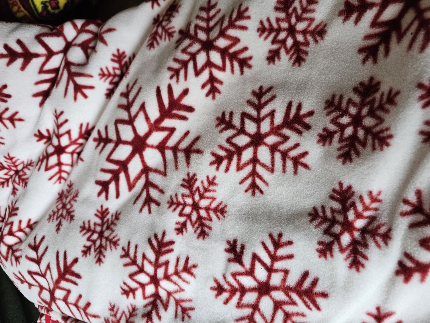 Polar Fleece-Snowflakes (Red/White fleece)