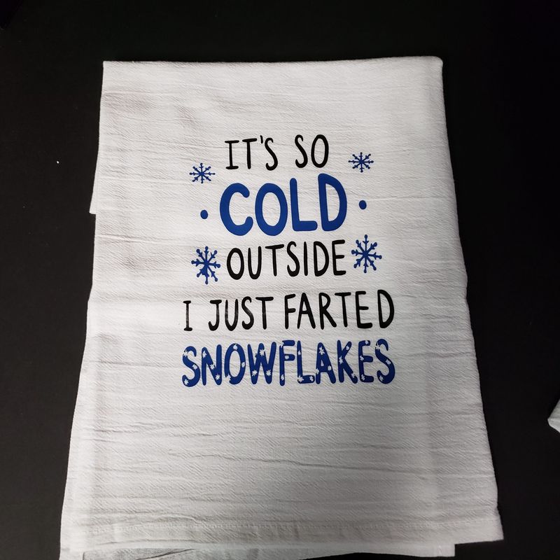 Flour Sack Towels-Farted Snowflakes