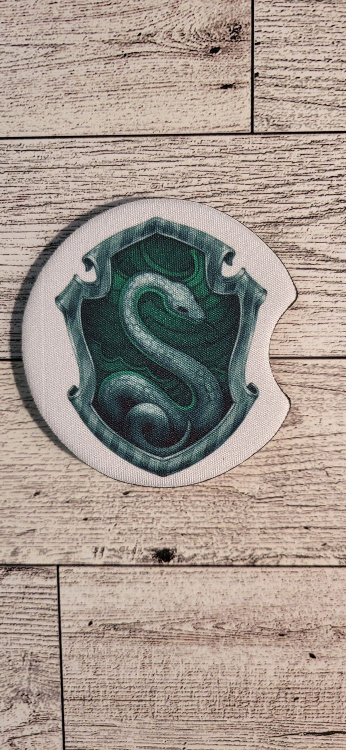 Car Coasters- Individual-Slytherin Crest