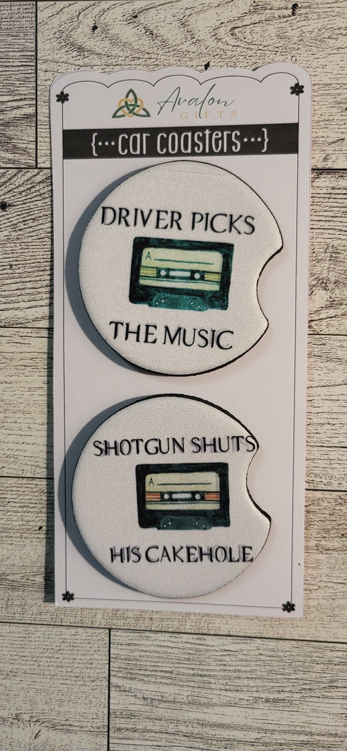 Car Coasters- two Pack-Driver picks/Shotgun shuts