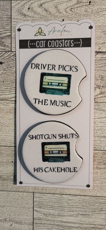 Car Coasters- two Pack-Driver picks/Shotgun shuts