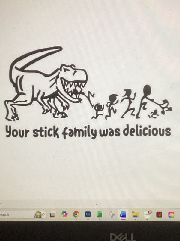 Decals-T-Rex Stick Figures