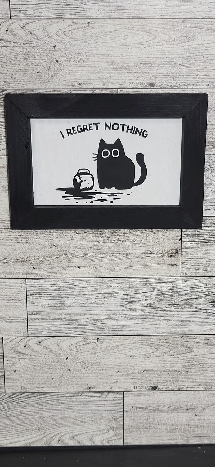 Snarky Humor-I Regret Nothing Cat